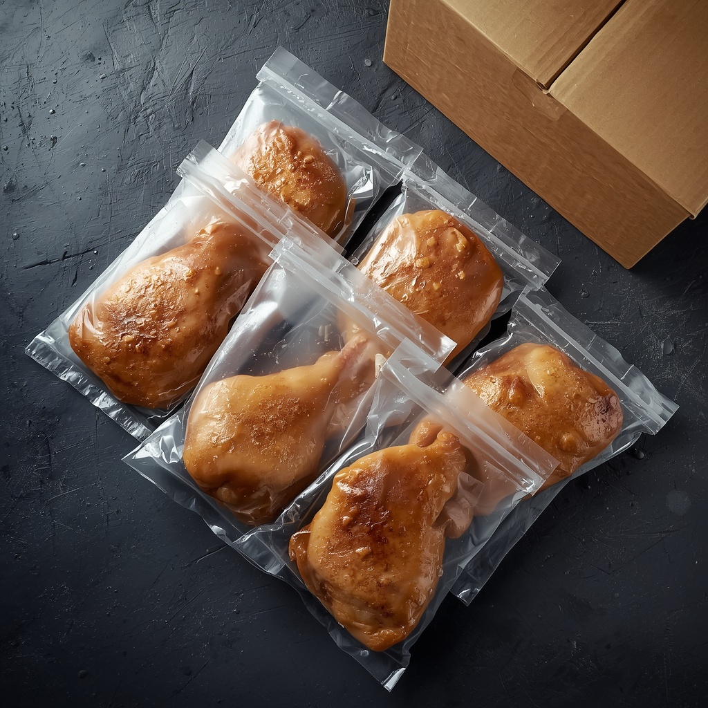 Fully cooked chicken parts ready to reheat and serve